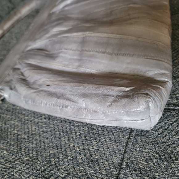 Vintage 80s Eel Skin Leather Shoulder Bag - Picture 11 of 14